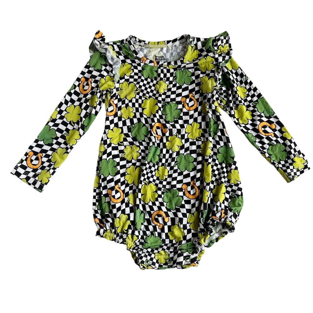 Dream Big Little Co Shamrock Bubble Romper
